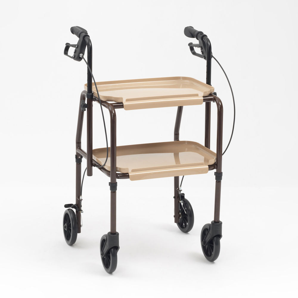 Adj. Height Walking Aid Trolley + Brakes - Kd Version