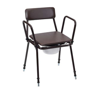 Stacking Commode - Adj. Height, Removable Armrests & 19" Ferrules