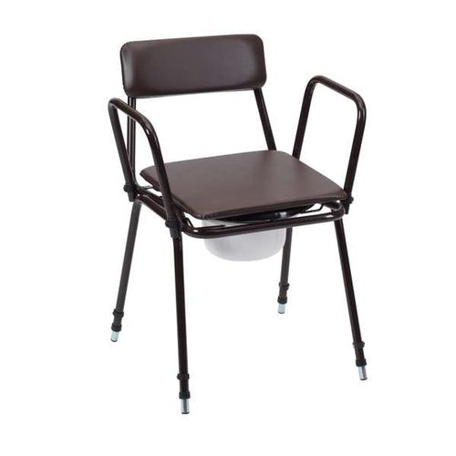 Stacking Commode - Adj. Height & Removable Armrests