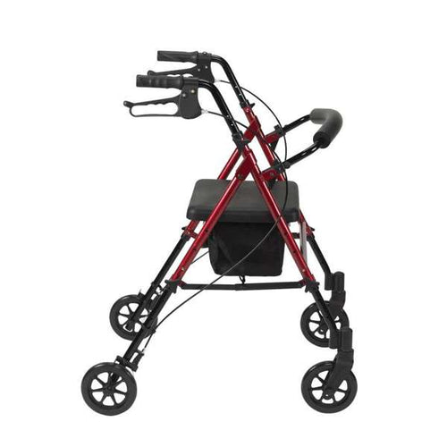 Adjustable Seat Height Rollator (Red) 7.5