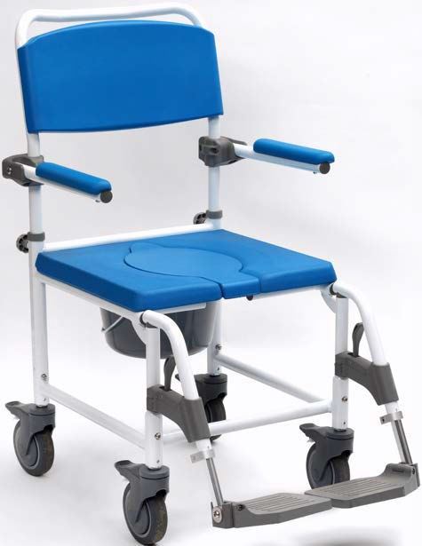Aston Alu Shower/Commode Chair Wht Bariatric