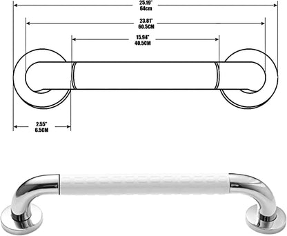OFFSET 24 INCH GRAB RAIL IN WHITE