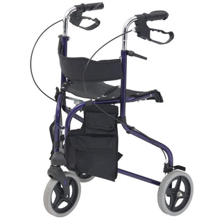 Steel Tri Walker with Seat - Blue