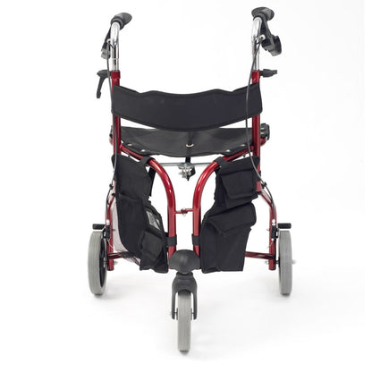 Steel Tri Walker with Seat - Red