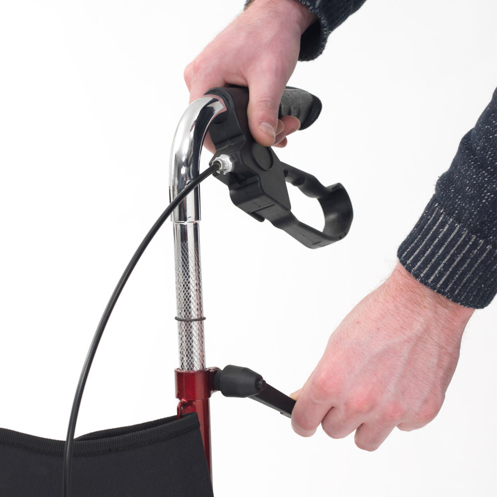 Steel Tri Walker with Seat - Red